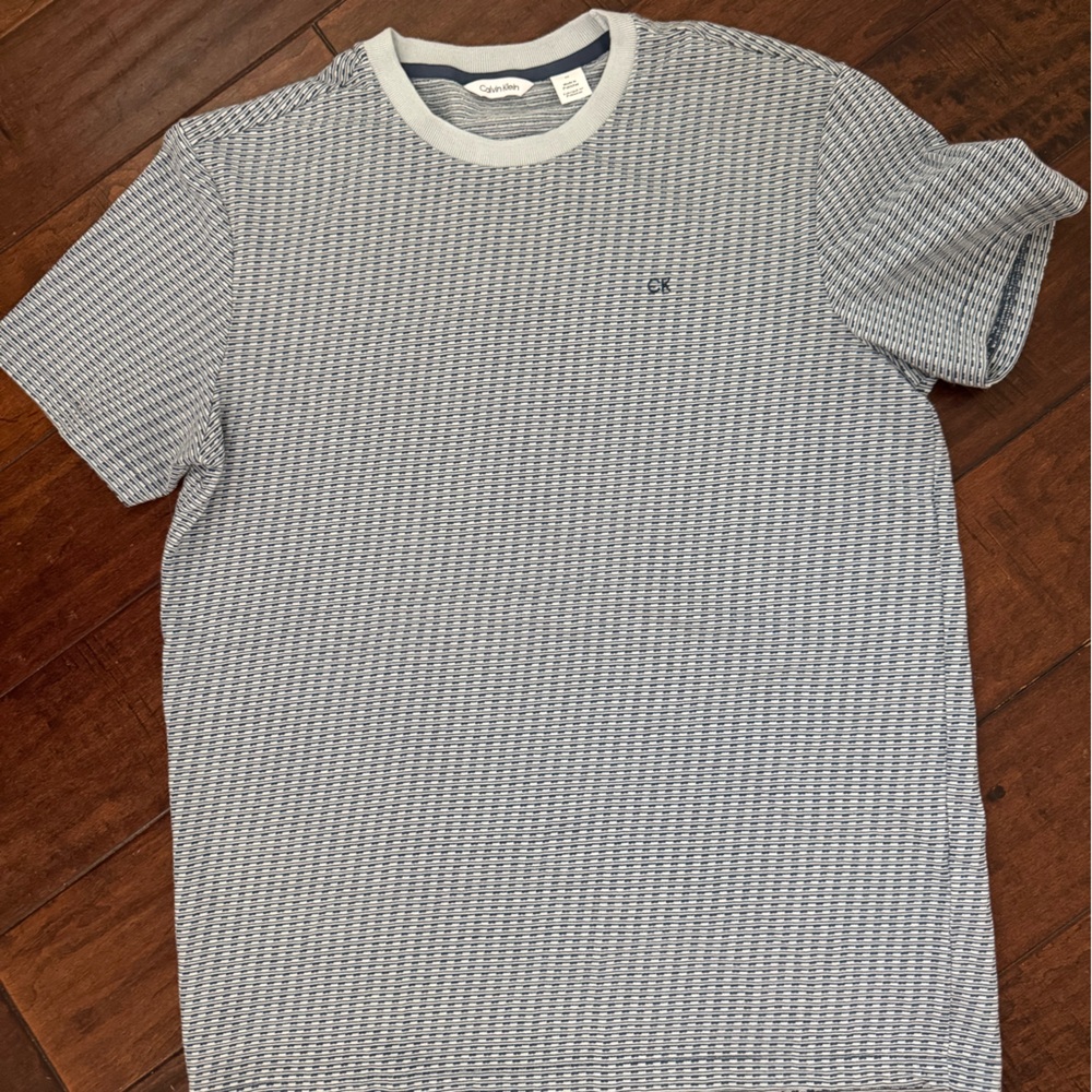 Calvin Klein Black and White Textured Tee